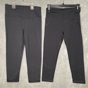 Victoria’s Secret Sport VSX Knockout Black Capri Leggings Set of 2 Size S